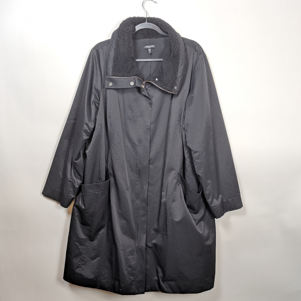 Eileen Fisher Fleece Lined longline coat 2X